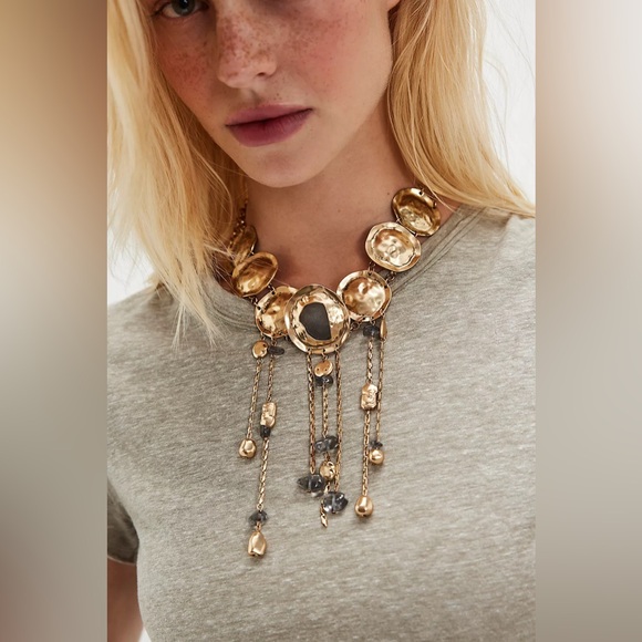 Free People Jewelry - 125. FREE PEOPLE Speak Up Statement Layer Necklace In Gold NWT $68